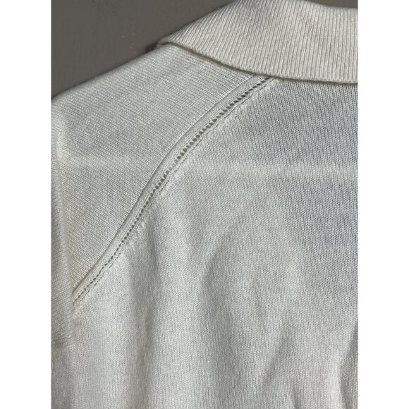 Quince Cashmere Polo Sweater Ivory Mongolian Luxury Elevated Classic Womens S - Picture 8 of 9